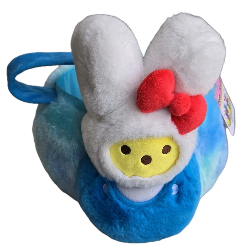 NEW Peeps x HELLO KITTY Easter Basket w/ Handle Bunny Rabbit Plush Basket Blue